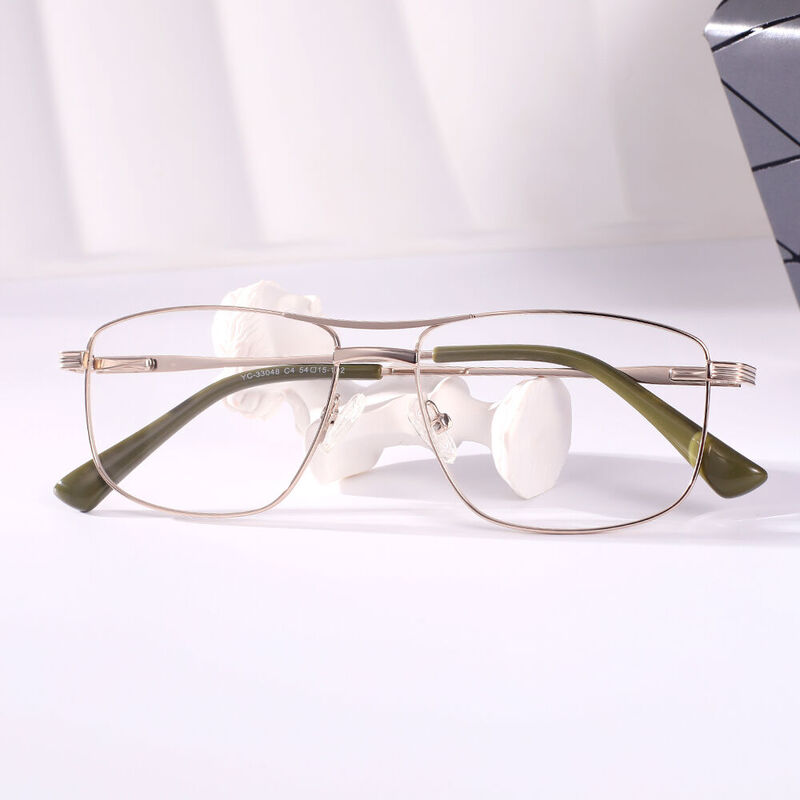 Robin Aviator Rectangle Gold Glasses