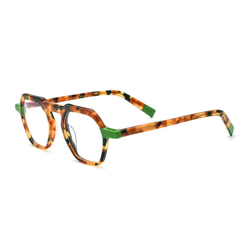 Conidi Geometric Green Tortoise Glasses