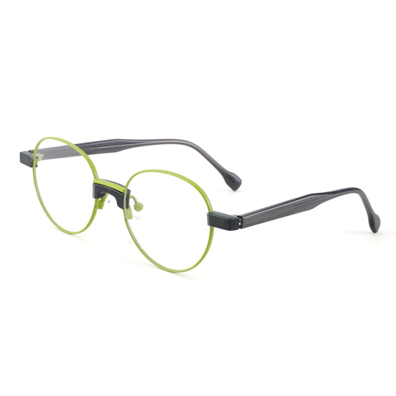 Herty Round Green Glasses