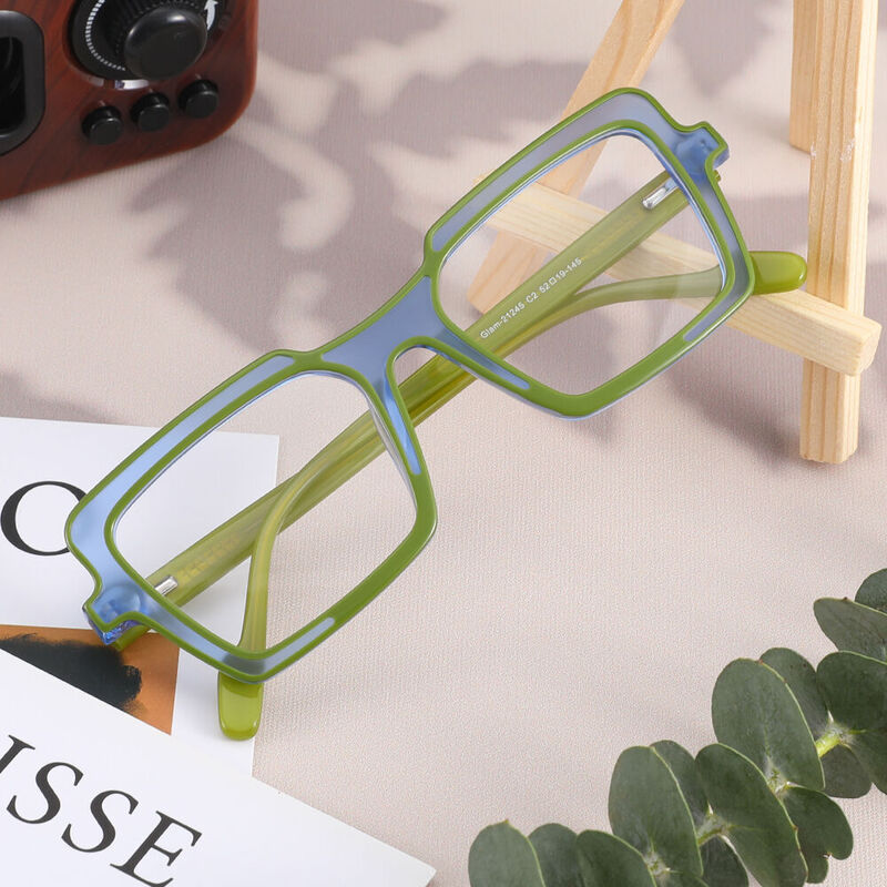 Dierser Square Green Glasses