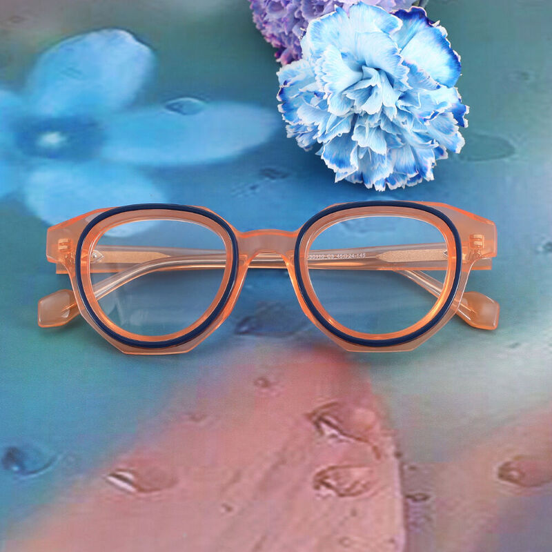 Raquel Geometric Orange Glasses