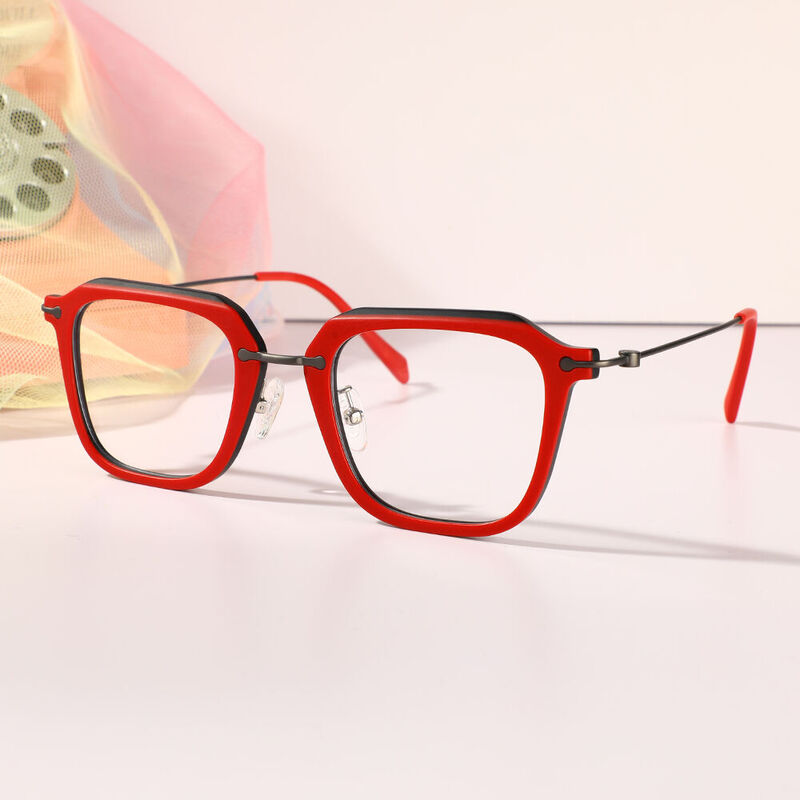 Zechariah Square Red Glasses