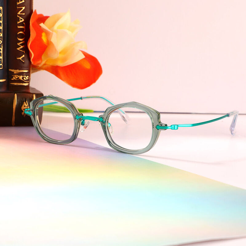 Simon Oval Blue Glasses
