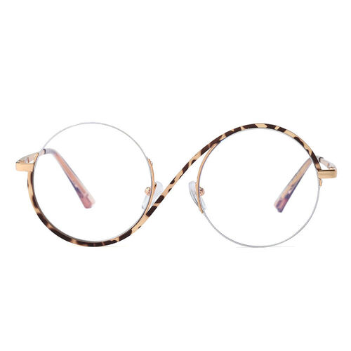 Hilary Round Leopard Glasses