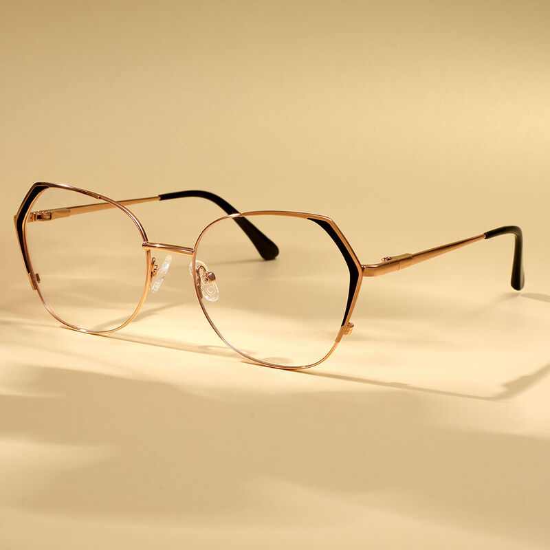 Freda Geometric Black Glasses - Aoolia.com
