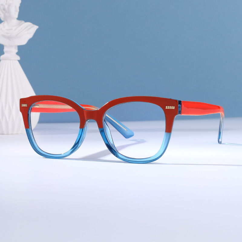 Amaranth Square Orange Blue Glasses