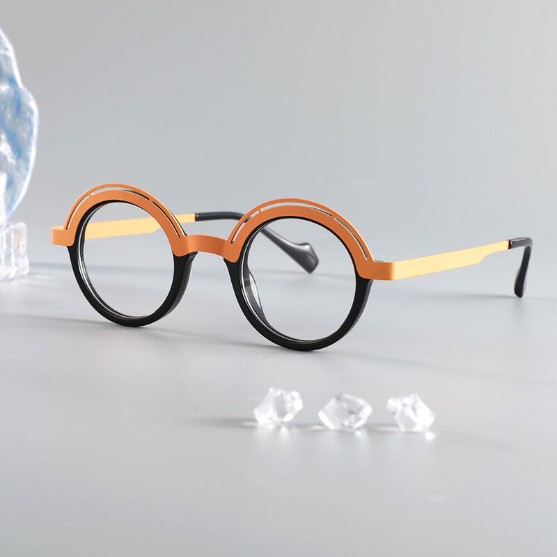 Defoe Round Orange Glasses