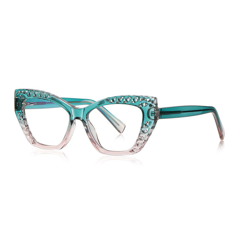 Saxton Cat Eye Green Glasses