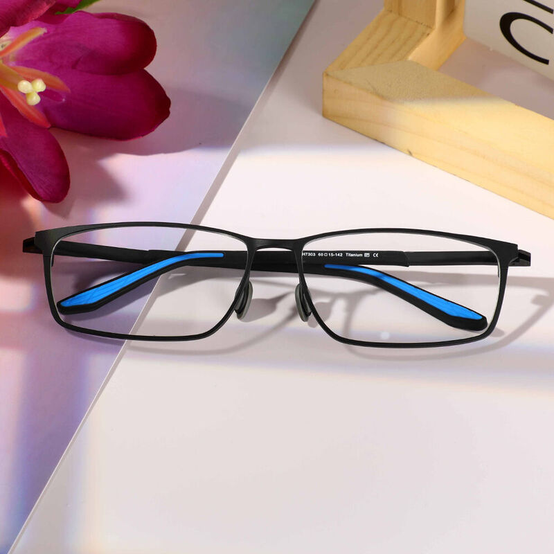Katharine Rectangle Black Glasses