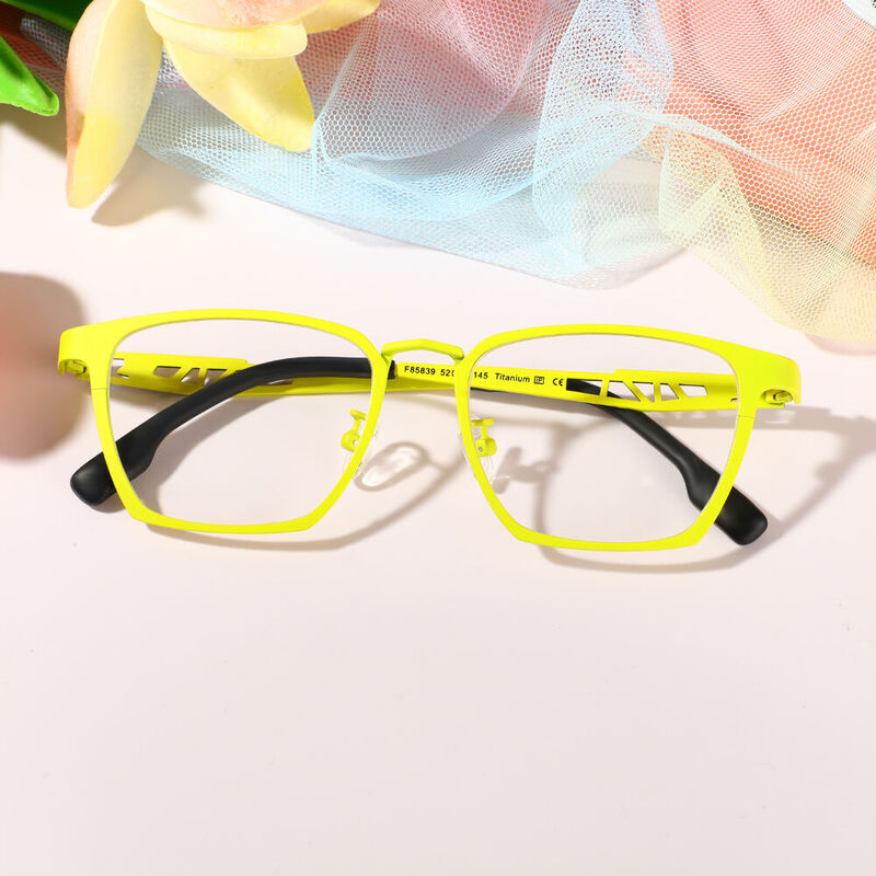 Baker Rectangle Yellow Glasses