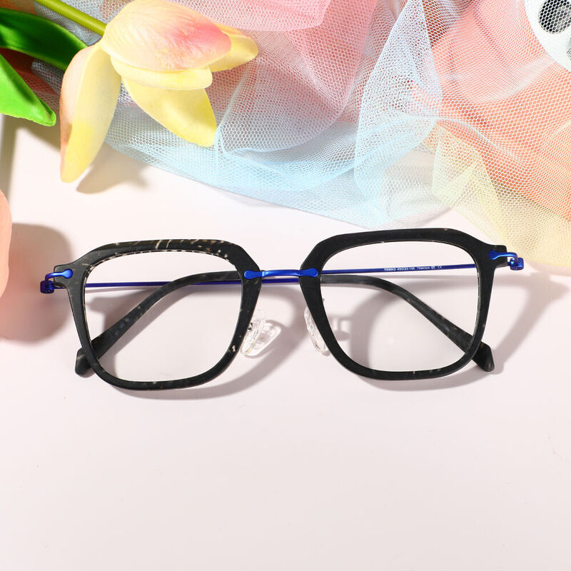 Zechariah Square Black Glasses
