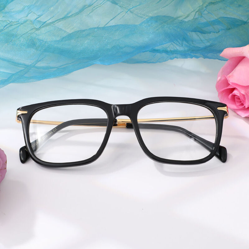 Thomson Rectangle Black Glasses