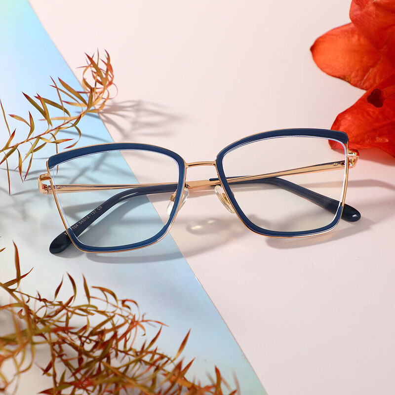 Ellen Cat Eye Blue Glasses