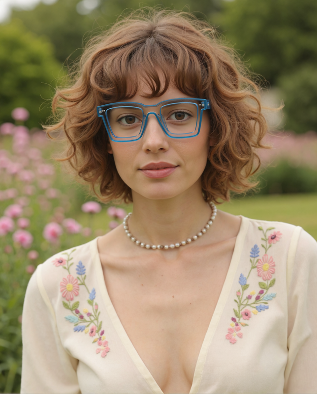 Bronte Square Blue Clear Glasses