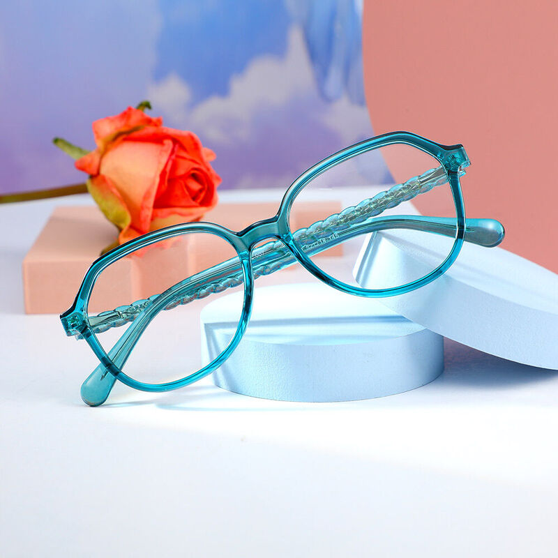 Hulda Geometrische Klare Grüne Brille