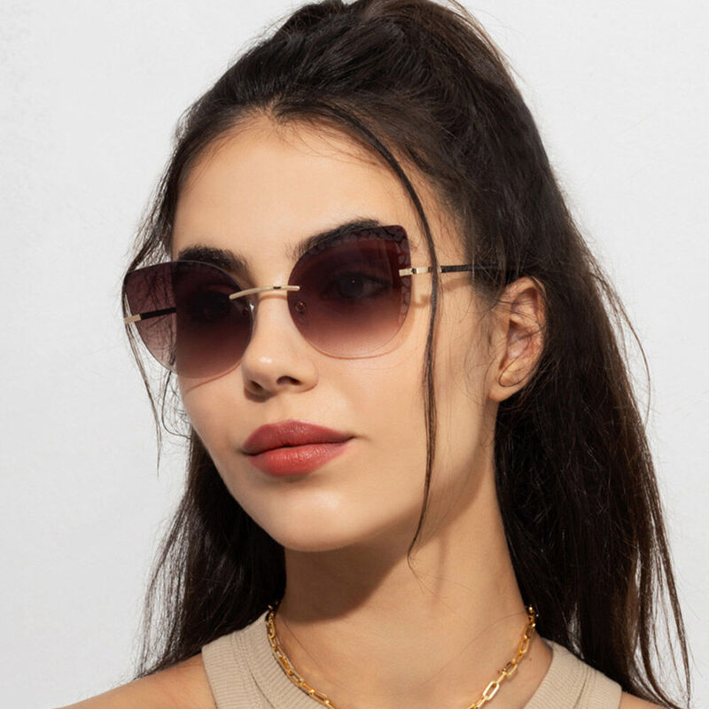 Anita Cat Eye Brown Sunglasses