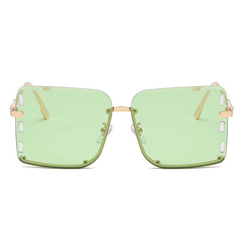 Annette Square Green Sunglasses