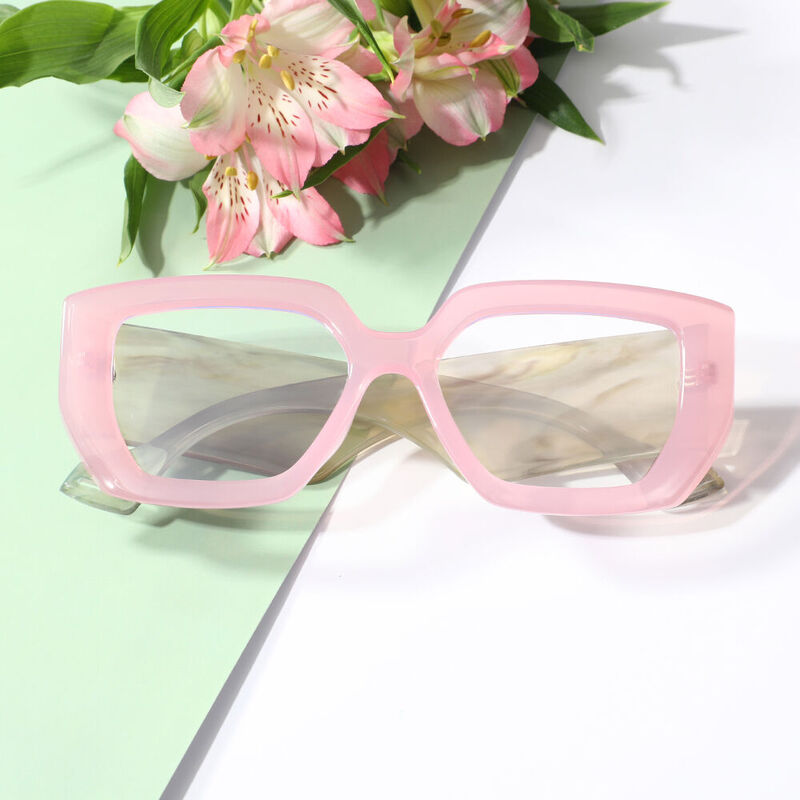 Ceolin Geometric Pink Glasses