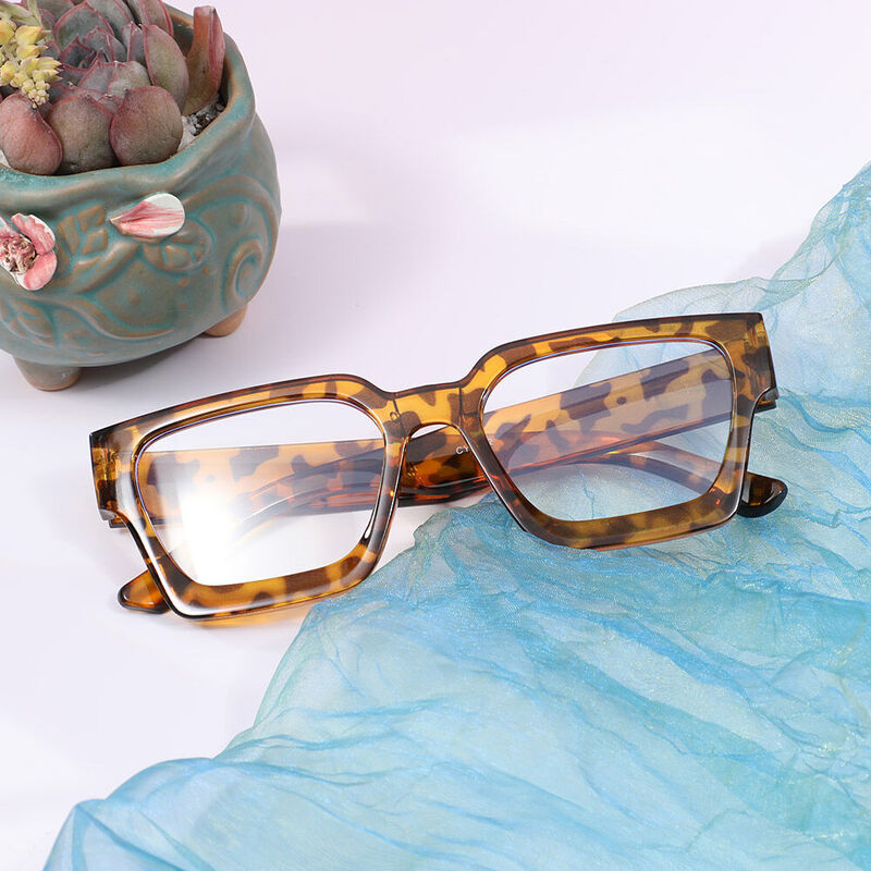 Coral Square Tortoise Glasses