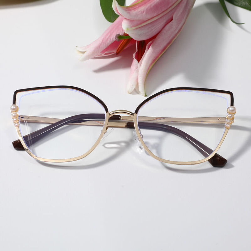 Yile Cat Eye Brown Glasses