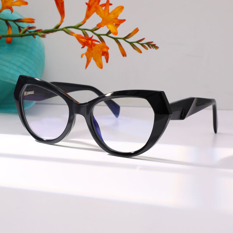 Bach Cat Eye Schwarze Brille