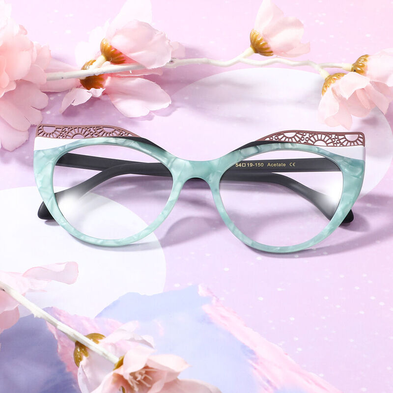 Anderso Cat Eye Blue Glasses