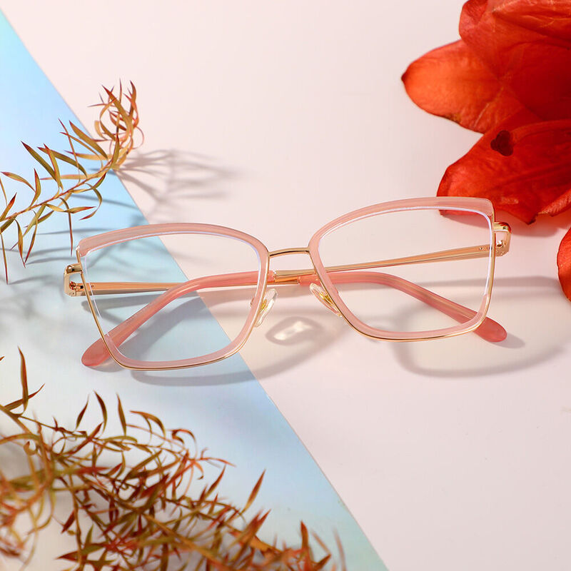 Ellen Cat Eye Pink Glasses