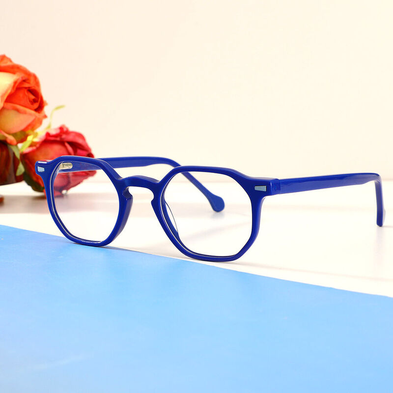Micah Geometric Blue Glasses