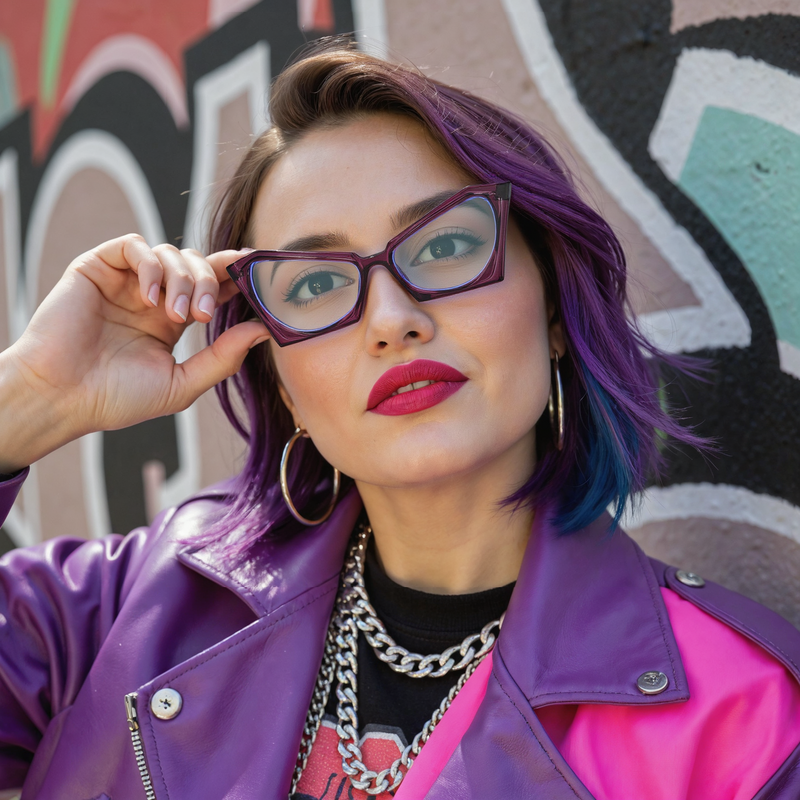 Alvon Cat Eye Purple Glasses