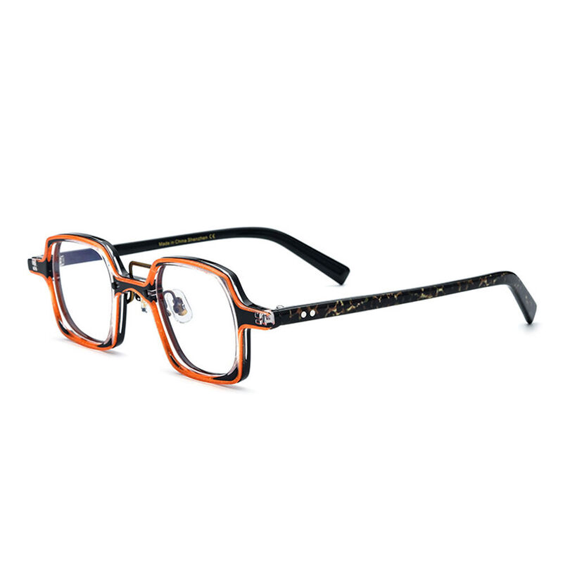 Heisler Square Orange Black Glasses