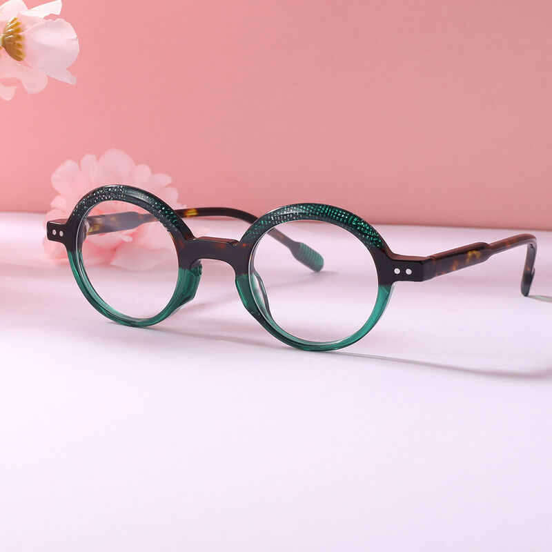 Devin Round Green Glasses