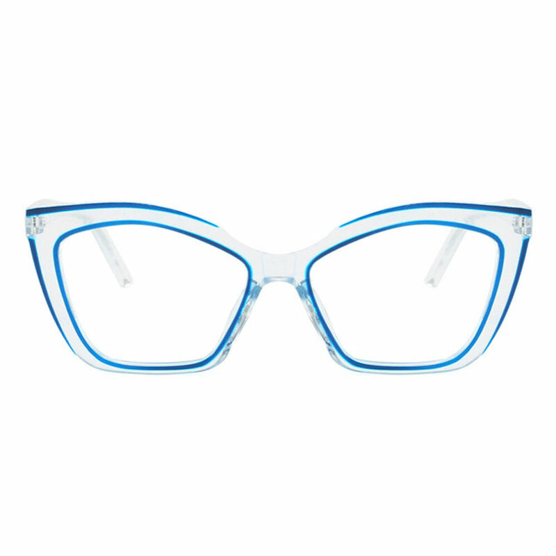 Hughe Cat Eye Blue Glasses