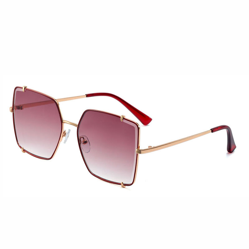 Hall Geometric Red Sunglasses