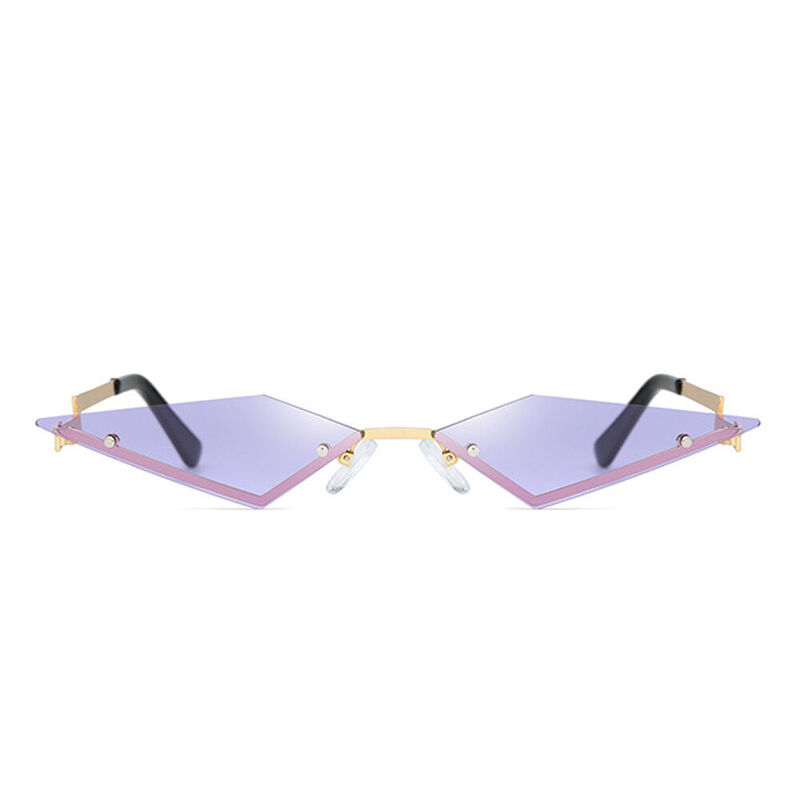 Locket Geometric Purple Sunglasses
