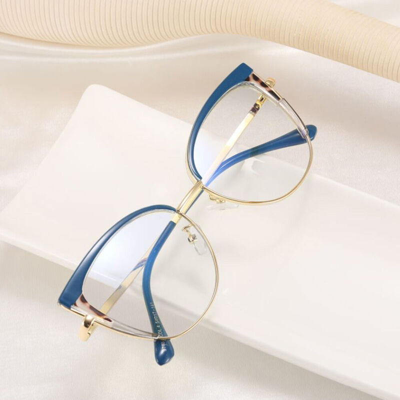 Sadie Cat Eye Blue Glasses