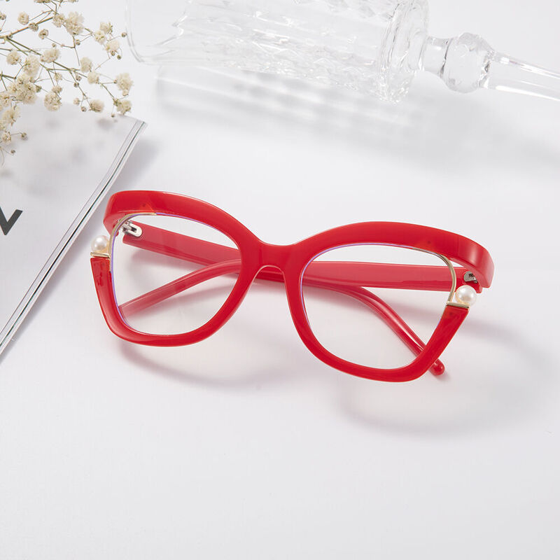 Halona Cat Eye Red Glasses