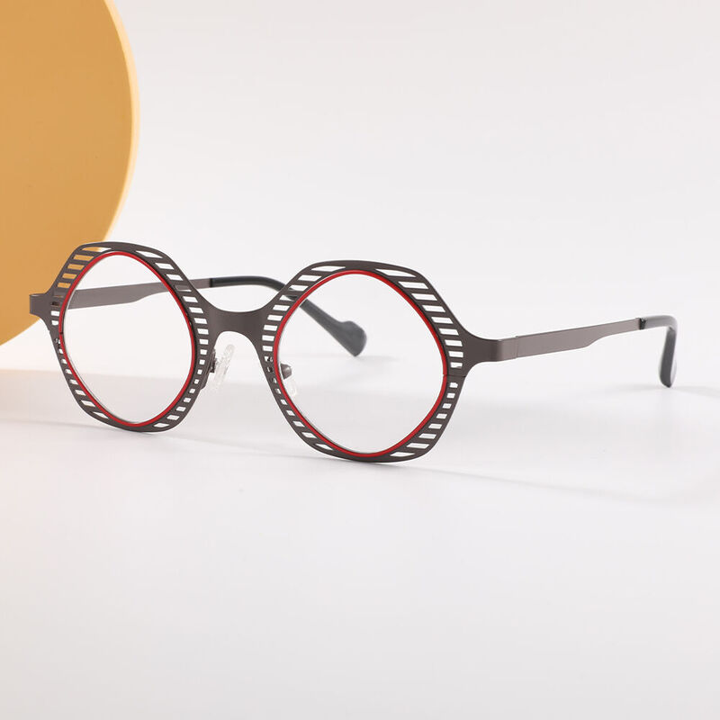 Mond Geometric Brown Glasses