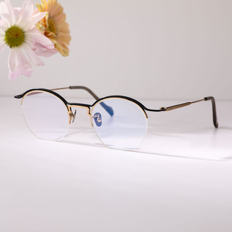 Benja Runde Goldene Brille