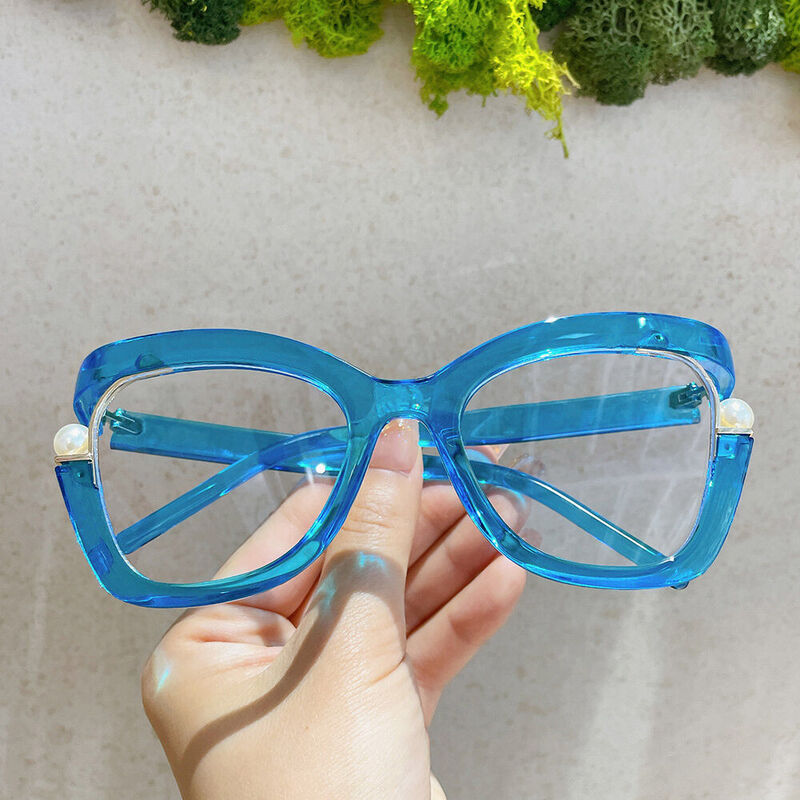 Halona Cat Eye Blue Glasses