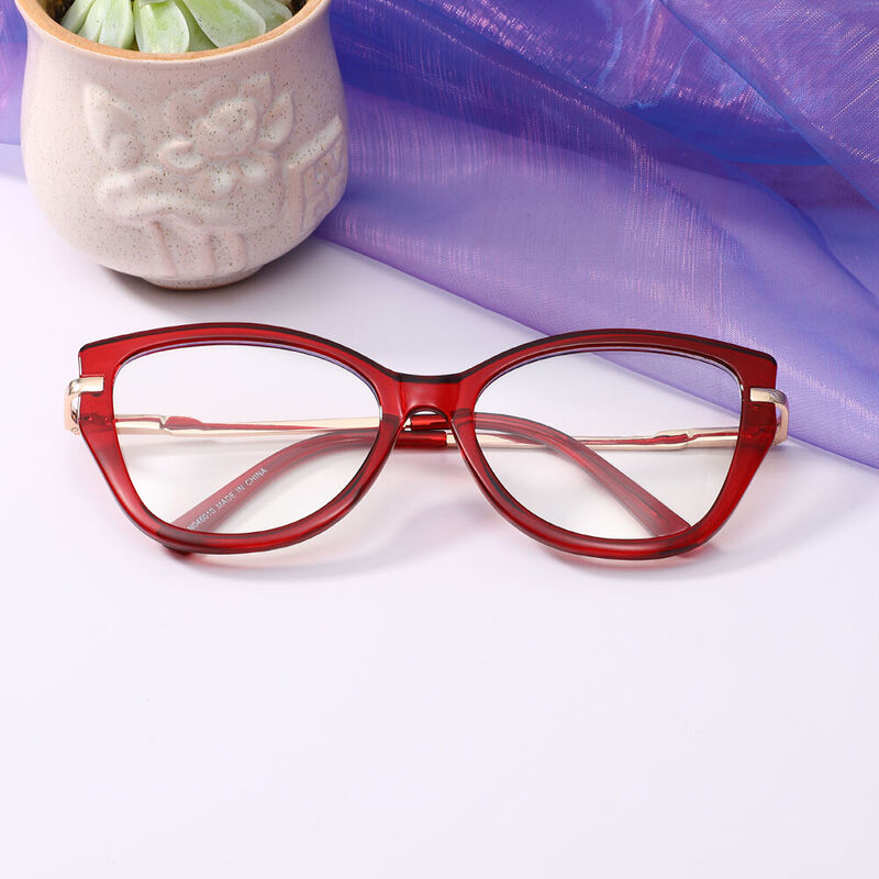 Isa Cat Eye Red Glasses