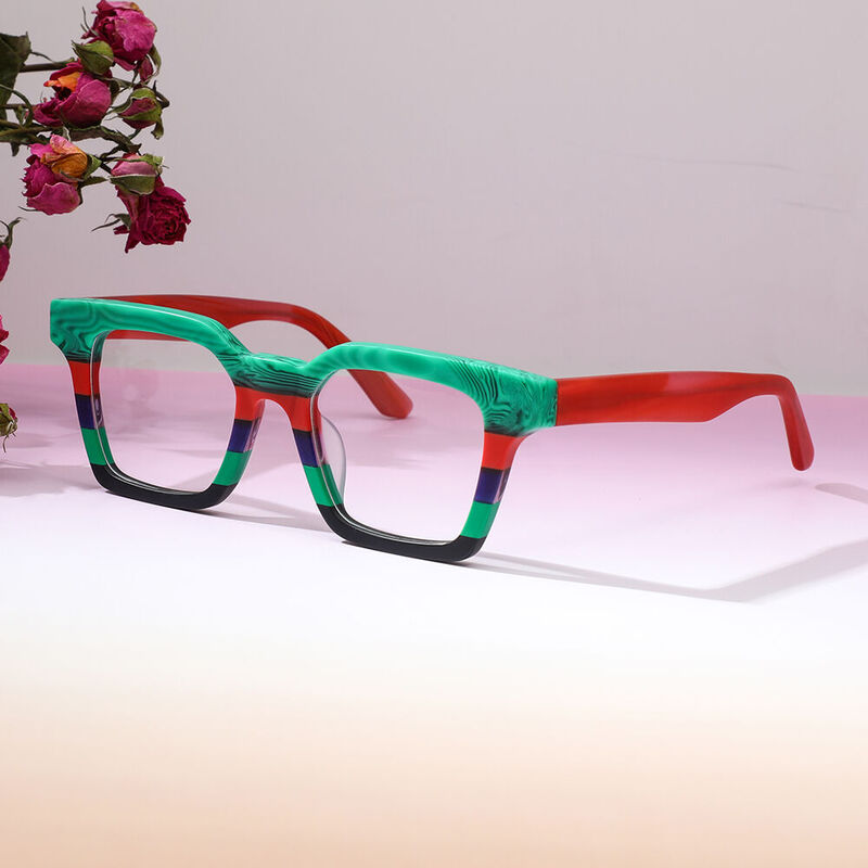 Austine Square Green Glasses