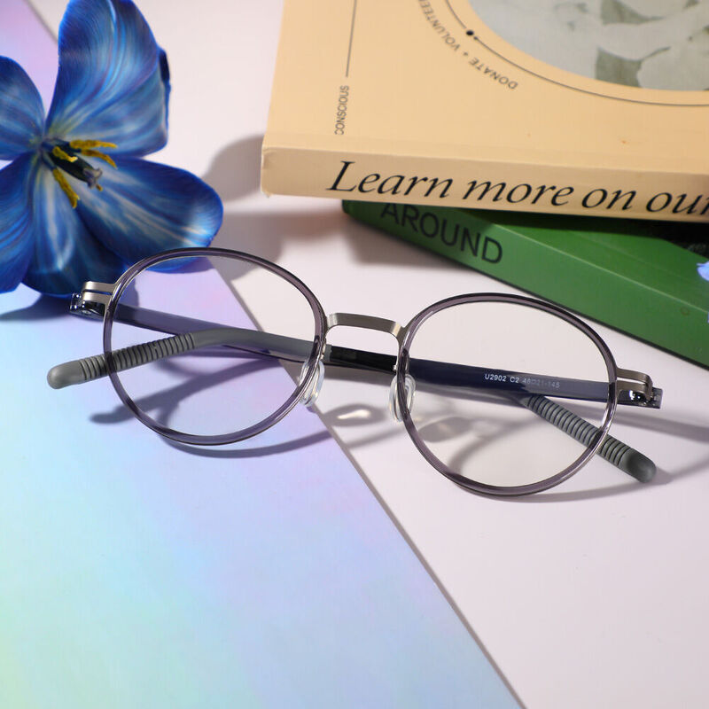Emmie Round Gray Glasses