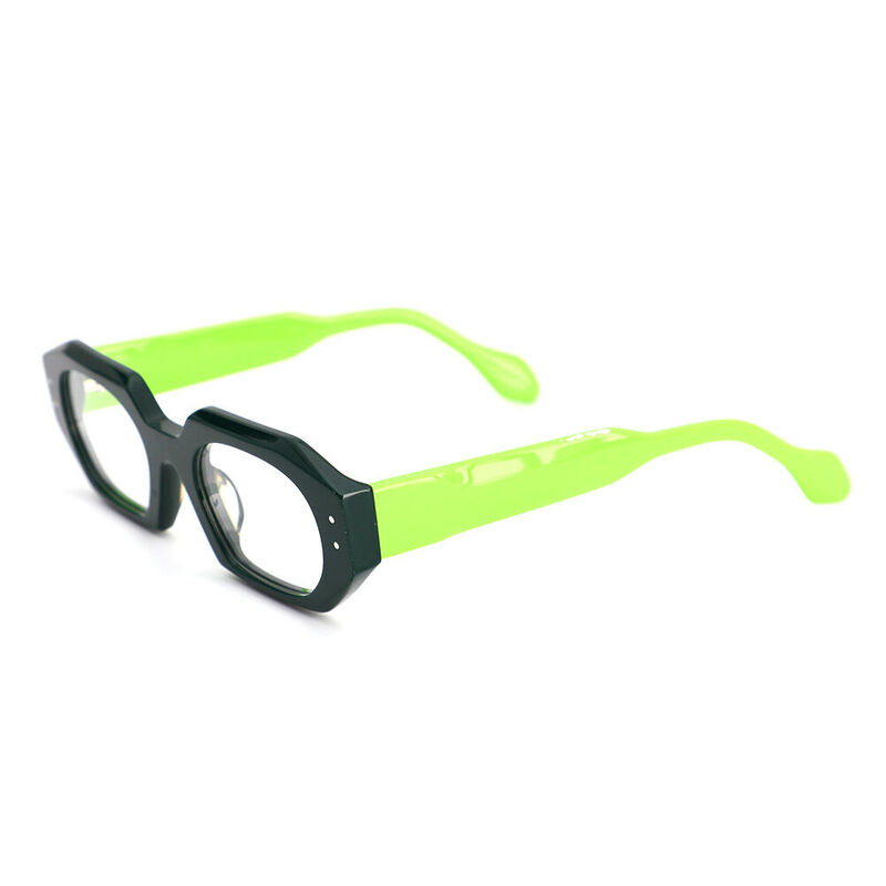 Lincoln Rectangle Green Glasses