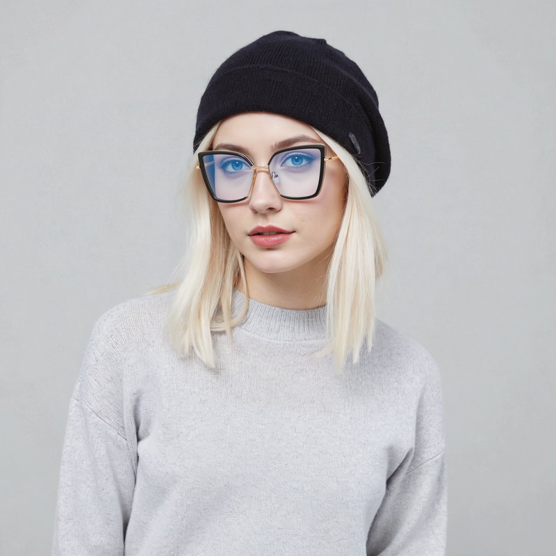 Madeline Cat Eye Black Glasses