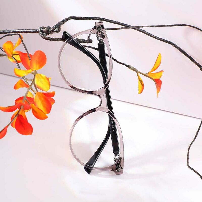 Veromca Round Grey Glasses