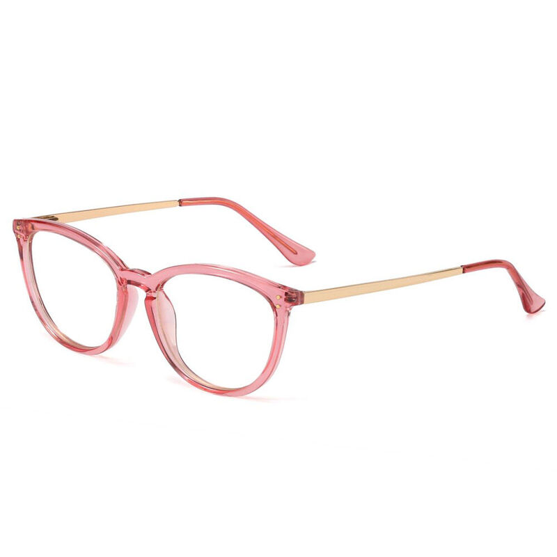 Adonia Oval Pink Clear Glasses