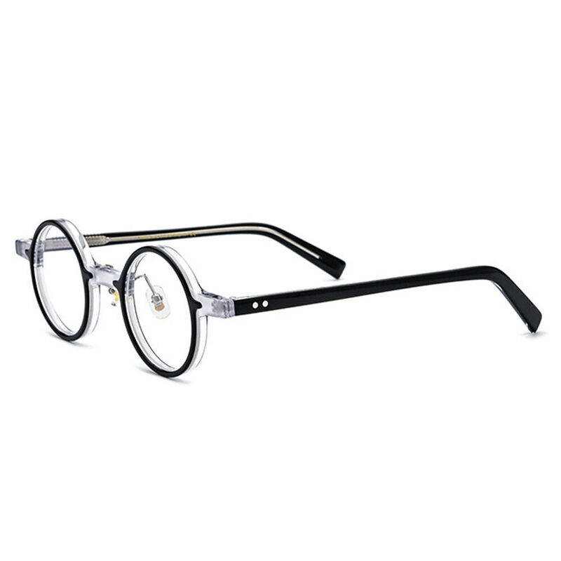 Arkell Round Black Clear Glasses