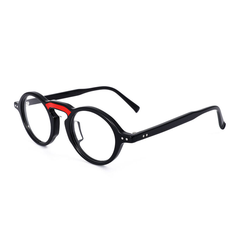 Ciro Round Black Glasses