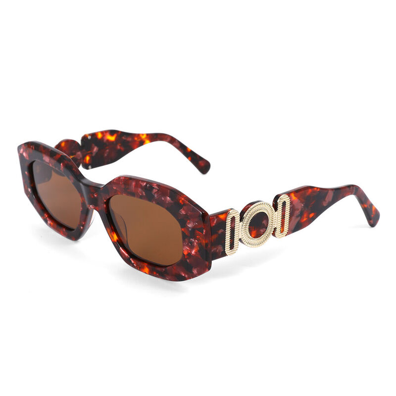 Giselle Geometric Purple Sunglasses