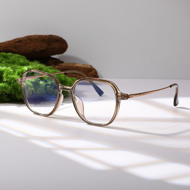 Kenna Geometric Green Glasses